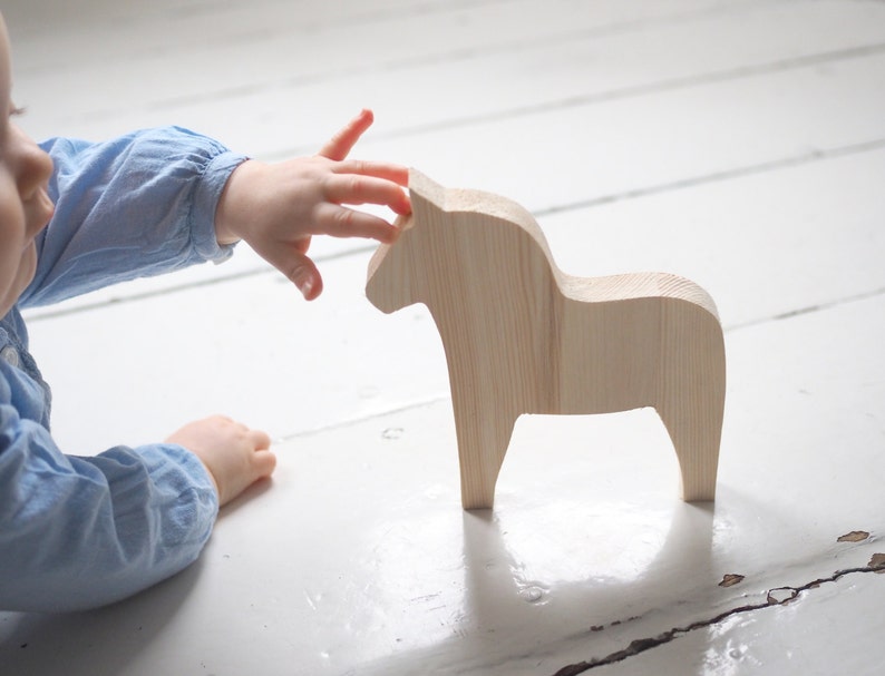 Wooden DALA horse decor, dala, scandinavian design, kidsroom decor, babyroom decor, unfinished wood, unpainted, home decor, horse image 1