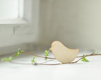 Medium 5cm wooden bird shape - natural wood -  ready to decorate - unpainted - unfinished - make your own necklace DIY