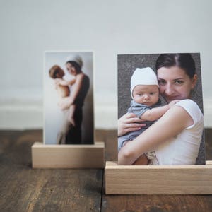 porte-photo - support photo - présentoir pour impressions en bois - présentoir photo - porte-cartes - pour photographes - 13 cm, 10 cm ou 6 cm de long (2,5'' 4" 5")