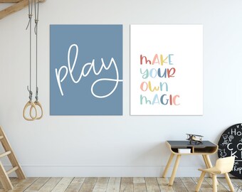 Playroom wall art / Kids bedroom art / Play wall art / Colorful playroom printable / Cute playroom decor / Custom playroom art