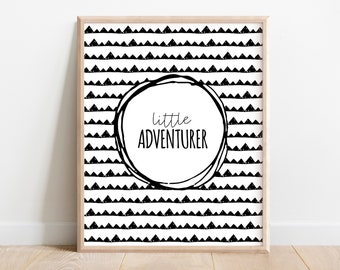 Little adventurer art / Nursery wall art / toddler bedroom / black and white printable / printable wall art / baby boy decor / playroom