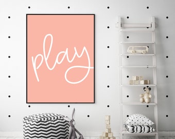 Playroom wall art / Kids bedroom art / Play wall art / Colorful playroom printable / Cute playroom decor / Custom playroom art