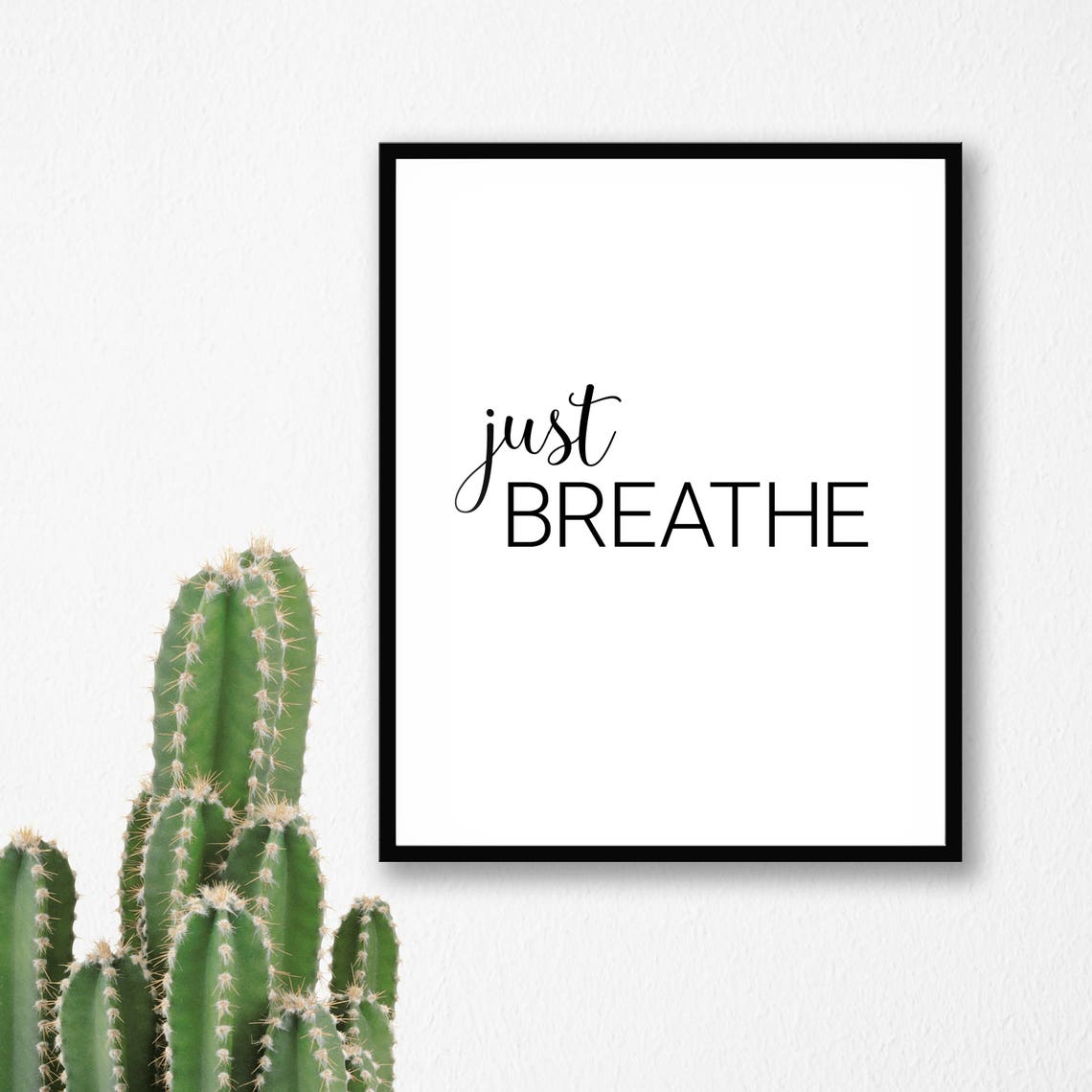 Inspirational Wall Art / Just Breathe Motivational Print / Etsy