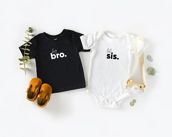 Sibling t-shirts, lil bro one piece, big brother shirt, big sis t-shirt, lil sister top, new baby, baby boy clothing, baby announcement