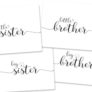 Little Sister, Little Brother, Big Sister, Big Brother, Baby Girl, Baby Boy, Printable, Baby ...
