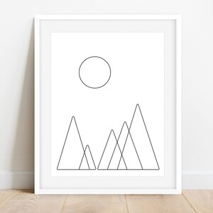 Geometric Nursery Wall Art / Mountains Printable Decor / Modern ...