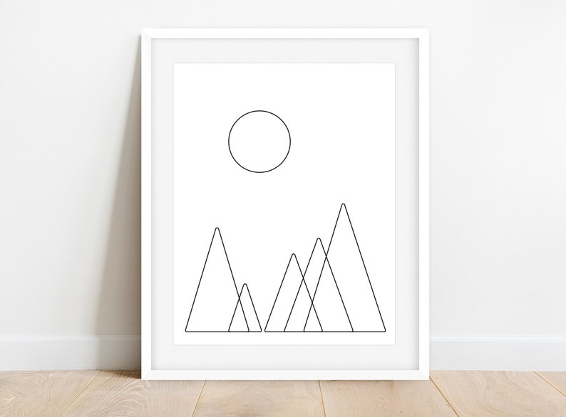 Geometric Nursery Wall Art / Mountains Printable Decor / Modern ...