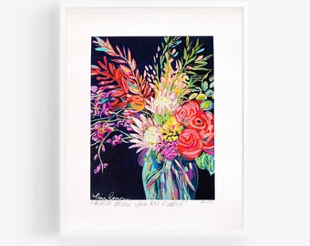 Floral Abstract Art, floral art print, abstract floral painting, colorful floral art, abstract flower painting, eclectic wall art, flowers