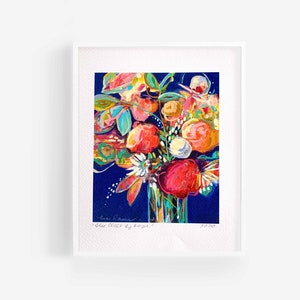 Floral Abstract Art, floral art print, abstract floral painting, colorful floral art, abstract flower painting, eclectic wall art, flowers