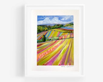 Landscape Print, Landscape Art, Colorful Landscape, Abstract Landscape, abstract art, contemporary art, landscape, eclectic wall art, boho