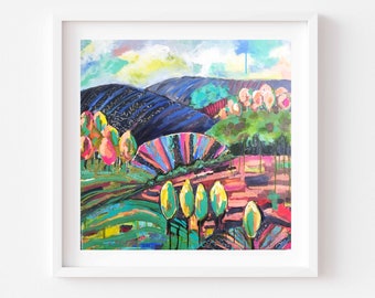 Landscape Print, Landscape Art, Colorful Landscape, Abstract Landscape, abstract art, contemporary art, landscape, eclectic wall art,