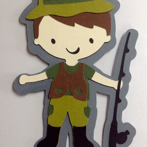 Boy Fishing Camping Vacation Scrapbooking Die Cut Embellishment