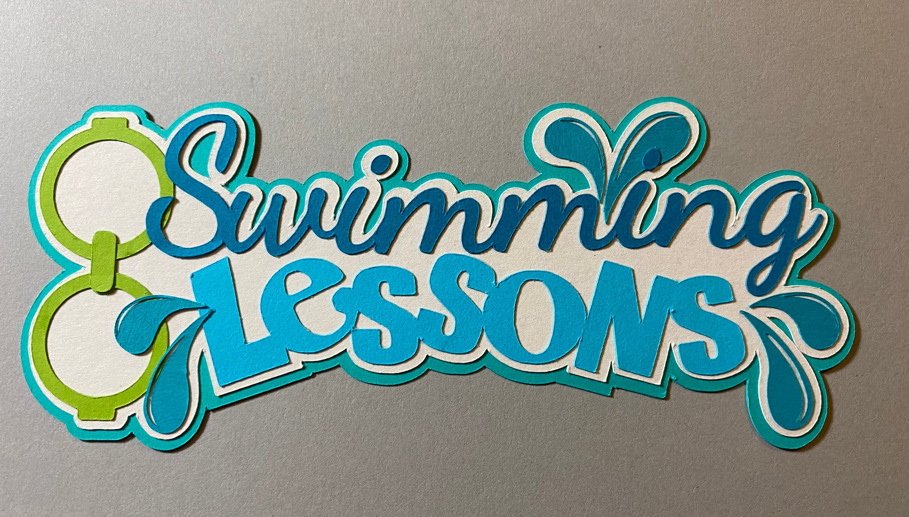 Swimming Lessons Title Scrapbooking Die Cut Embellishment Etsy Nederland
