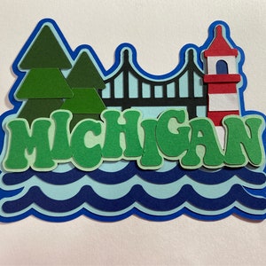 Michigan Layered Scrapbooking Die Cut Dimensional Embellishment