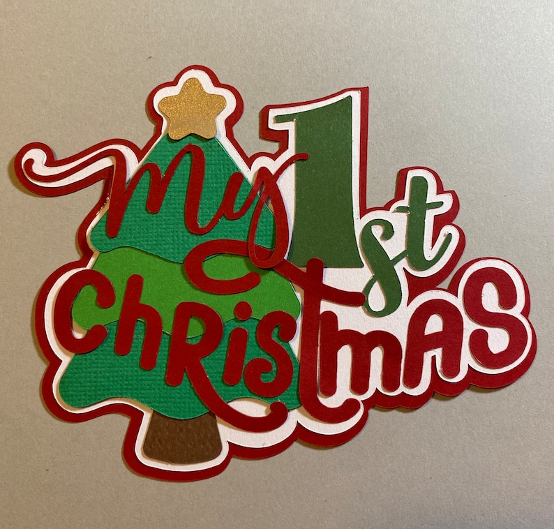 My 1st Christmas Layered Die Cut Scrapbooking Embellishment Etsy