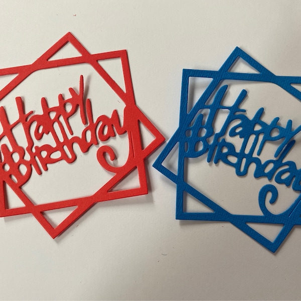 Happy Birthday Die Cut Embellishment for Scrapbooking or Card Making