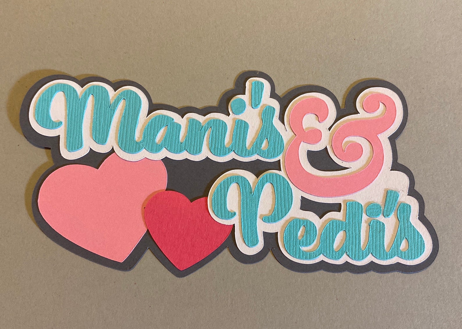 Manicure and Pedicure Layered Scrapbooking Die Cut Dimensional