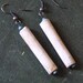 Unique earrings made from fragments of clay pipes from the River Thames foreshore with added beads – other colour beads available