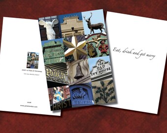CLEARANCE – Pack of 6 "12 London Pubs of Christmas" greeting cards – FREE UK postage