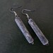 Unique pair of earrings made from fragments of clay pipes collected from the River Thames at low tide (charcoal denim blue)