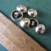 6 six vintage lightweight metal "brass" domed cardigan buttons with integral shanks – 1/2" 13mm diameter
