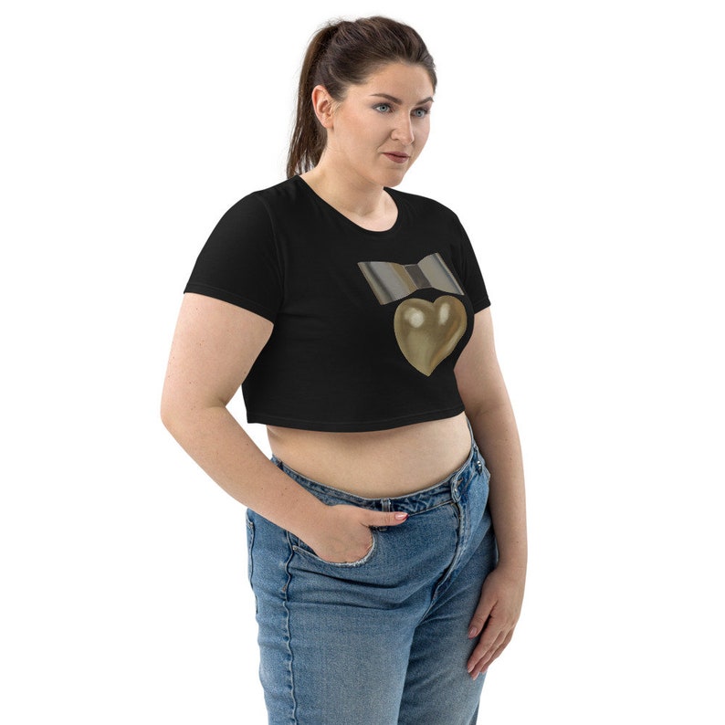 80s Heart And Bow Organic Crop Top