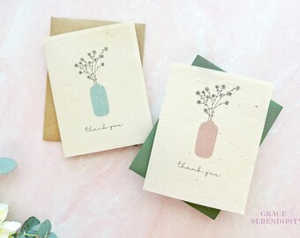 Thank You Plantable Seed Card - Notecard with Choice of Envelope Color