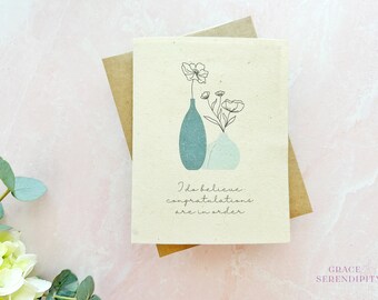 Congratulations Seed Card - Spring Notecard with Choice of Envelope Color