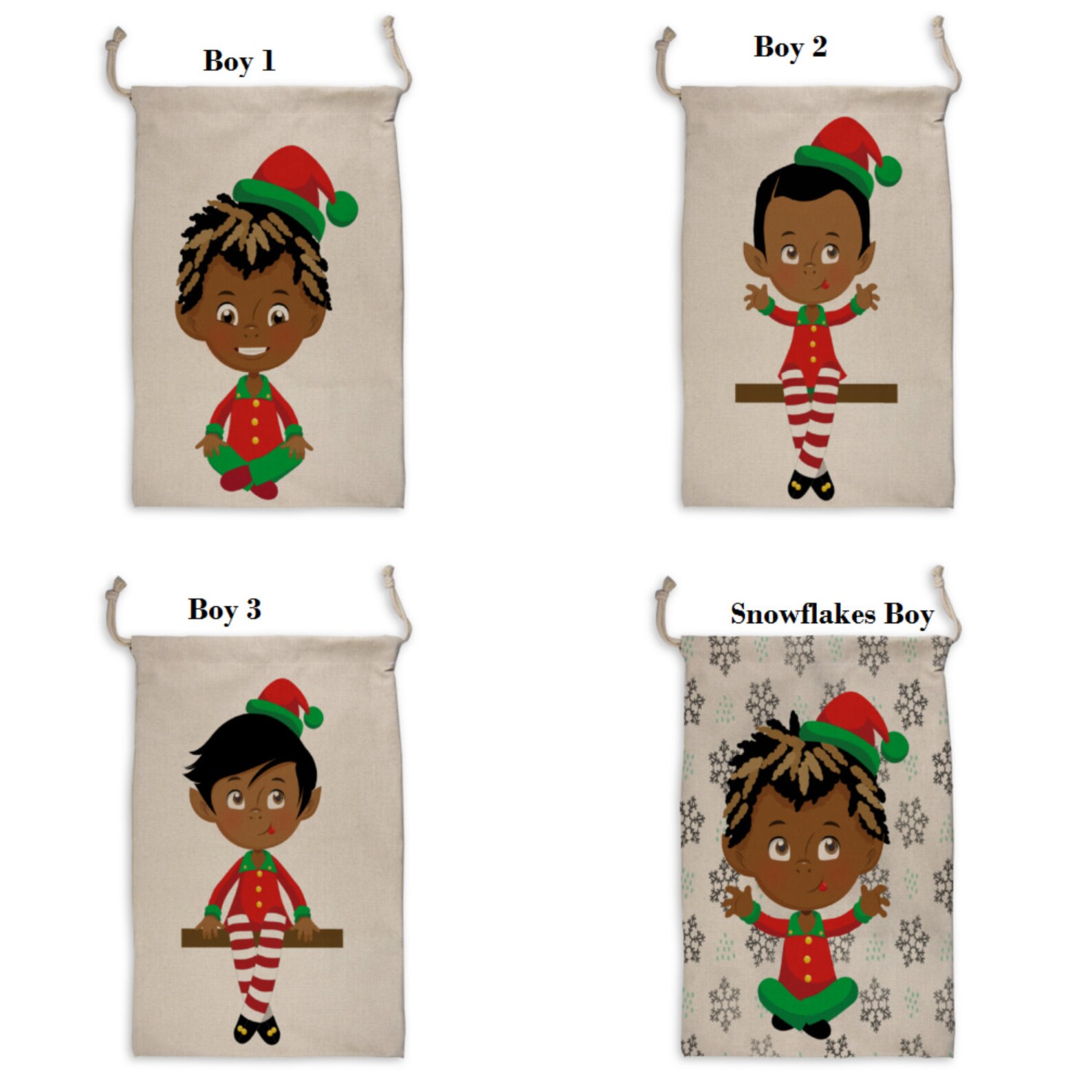 African American Elf on a Shelf Gift BagBoy Girl ElvesBlack Etsy