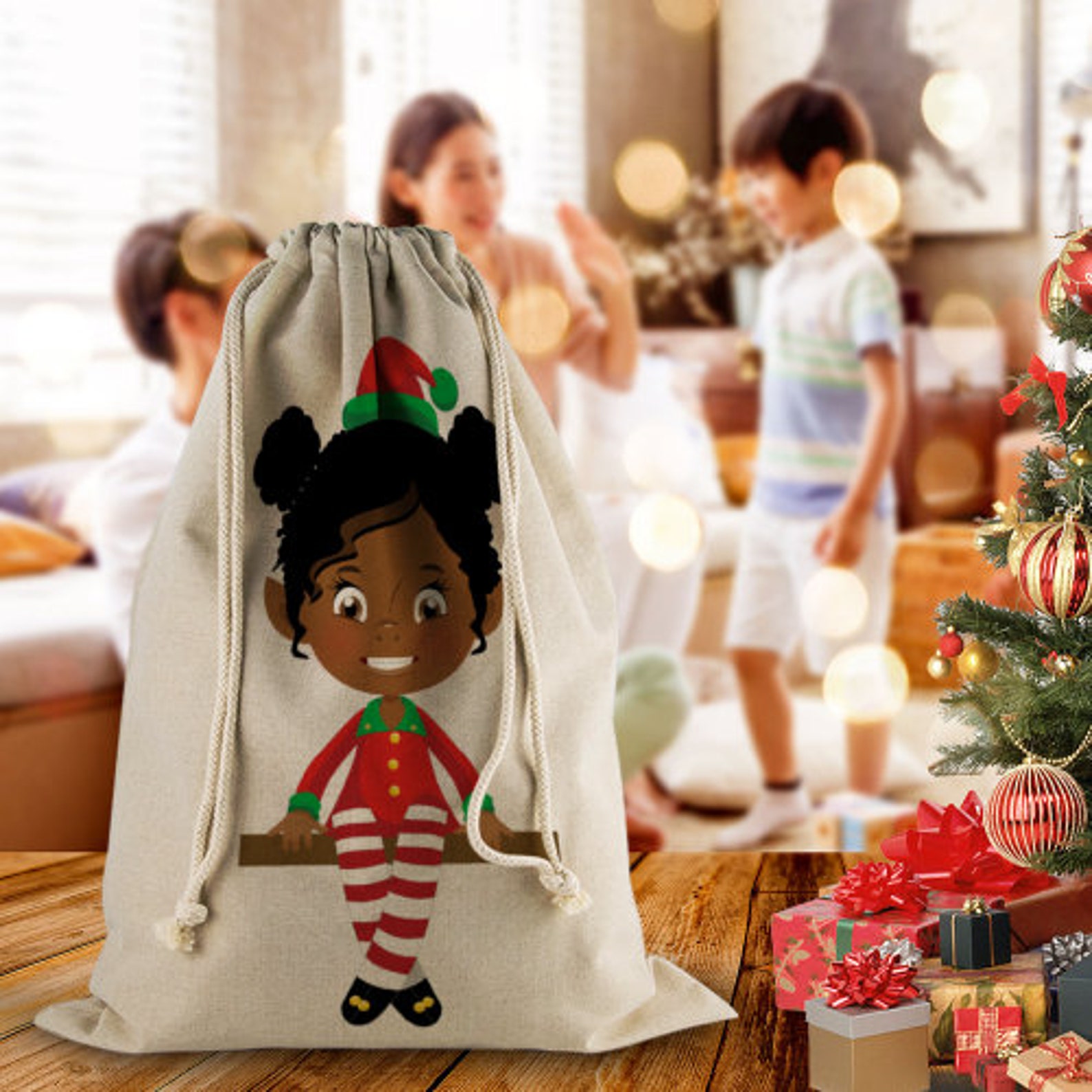African American Elf on a Shelf Gift BagBoy Girl ElvesBlack Etsy