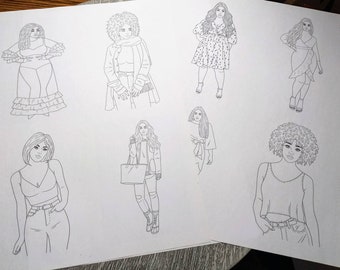 Curvy Girl Coloring - Etsy