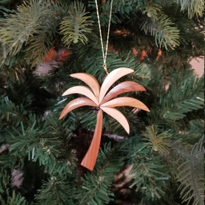 PALM TREE ORNAMENT Wood Carving.  A tropical miniature work of art.