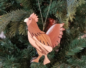 ROOSTER Christmas Ornament.   Cock-a-doodle-do, he's the ruler of the roost.