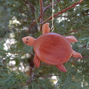 TURTLE CHRISTMAS ORNAMENT Wood Carving. image 2