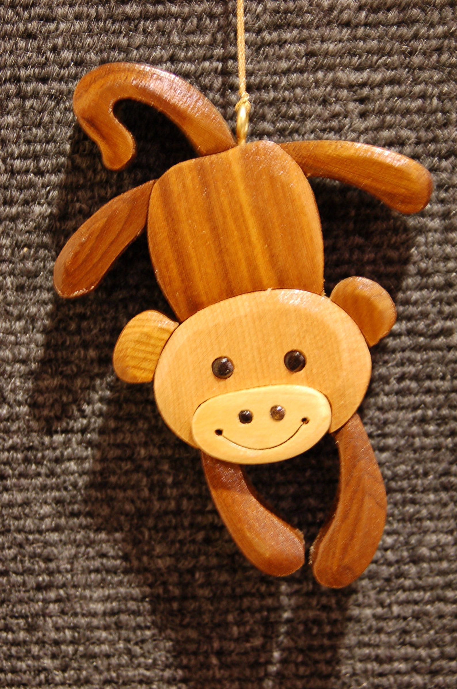 MONKEY CHRISTMAS ORNAMENT Wood Carving. A Cute and Original Etsy