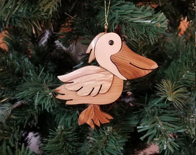 PELICAN CHRISTMAS ORNAMENT Carving. A Miniature Work of Art Etsy