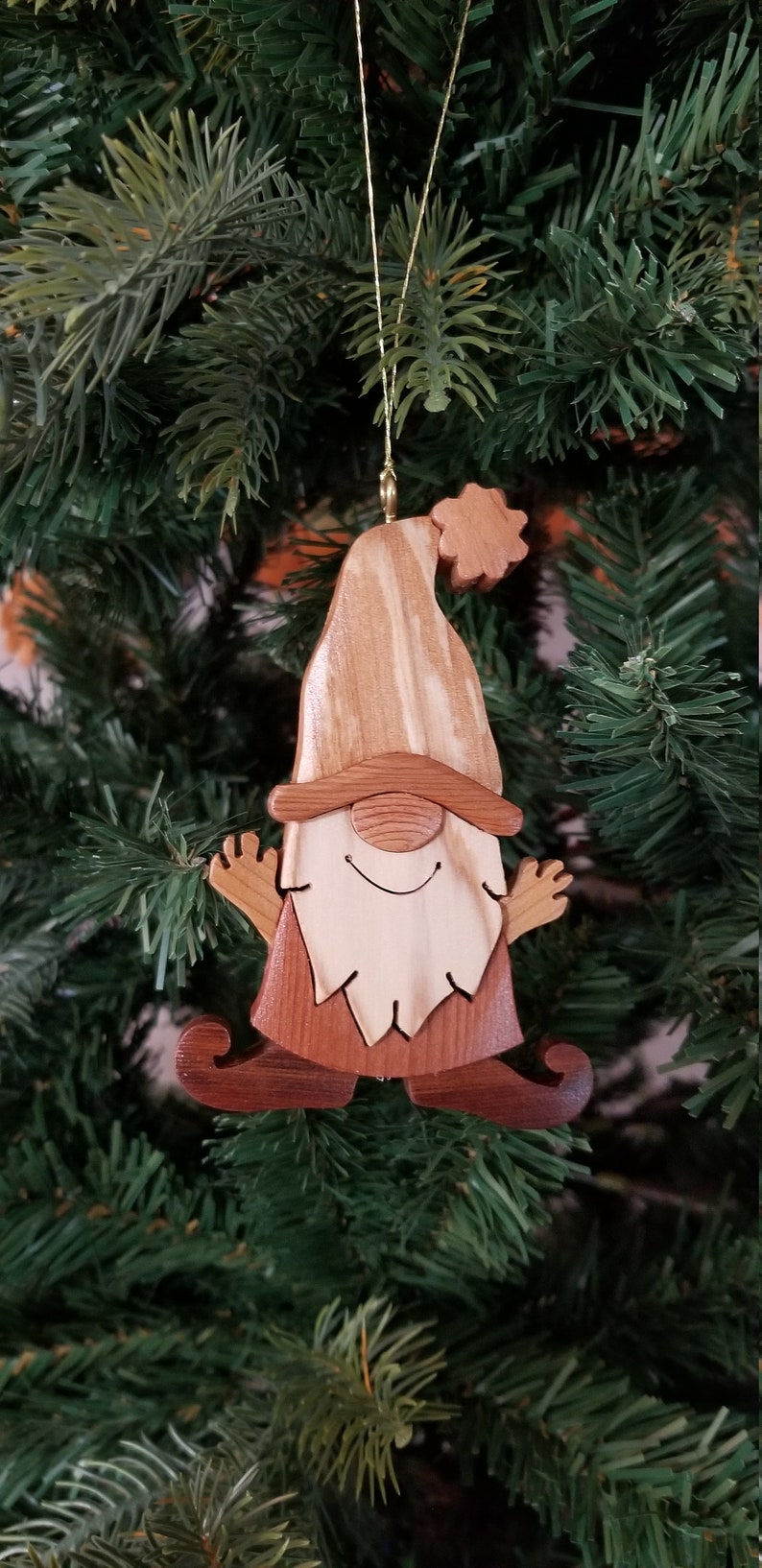 GNOME, ELF STANDING..Sven Christmas ornament. A miniature work of art, to trim their holiday tree. New for 2022 image 2