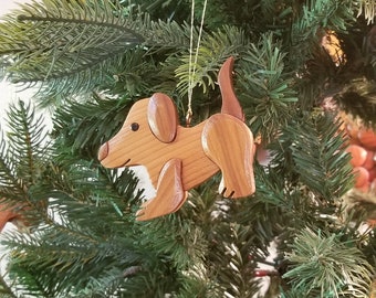 DOG CHRISTMAS ORNAMENT Carving.  A special ornament for that special someone this holiday.