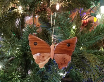 BUTTERFLY ORNAMENT - made from EXOTIC woods, colors vary widely, but everyone is unique, and beautiful in their own way.