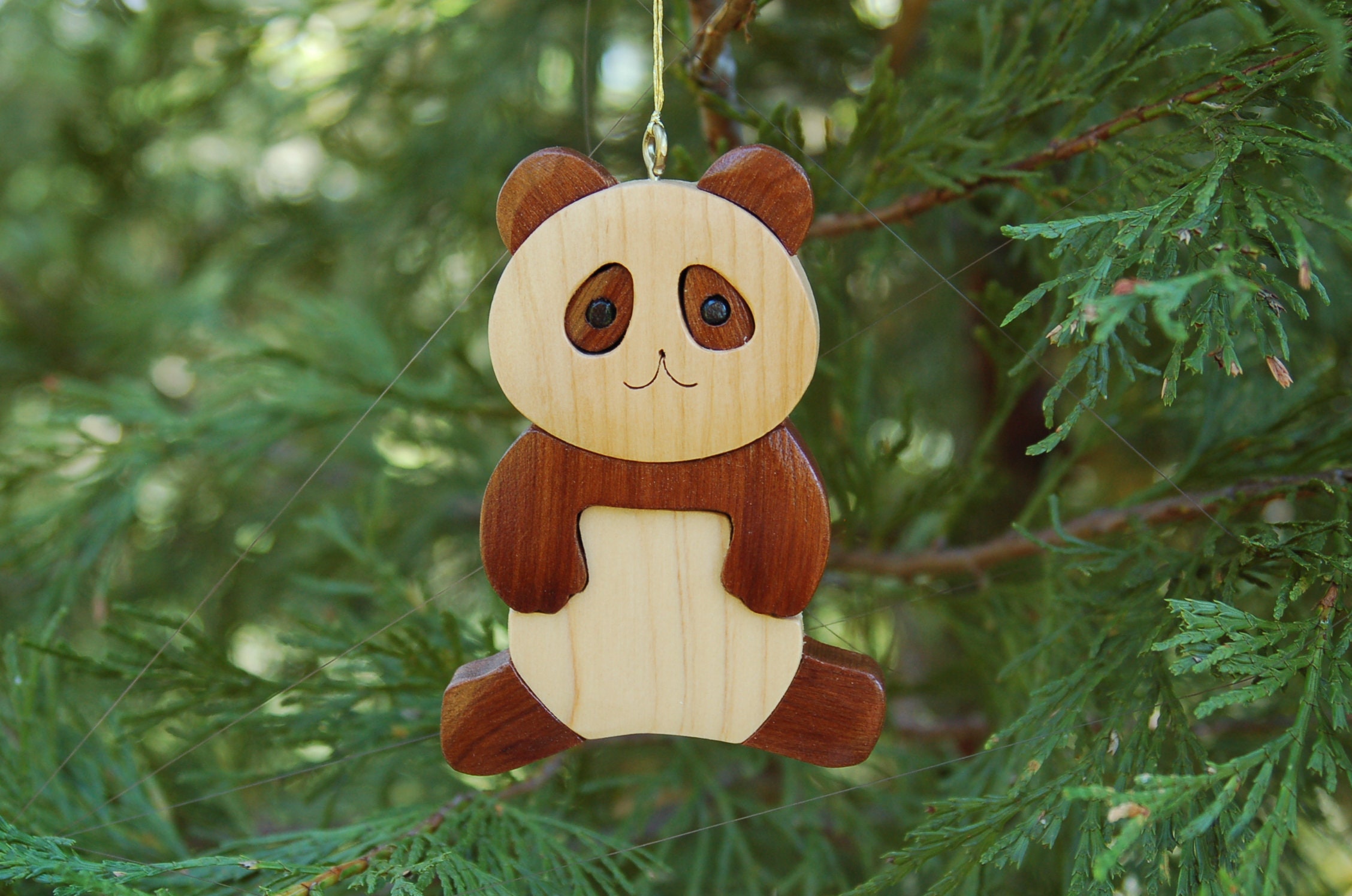 PANDA CHRISTMAS ORNAMENT.   Adorable addition to your tree.