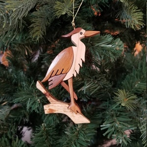 HERON STANDING Christmas Ornament.  New for 2019.  A majestic new design for you Christmas tree.