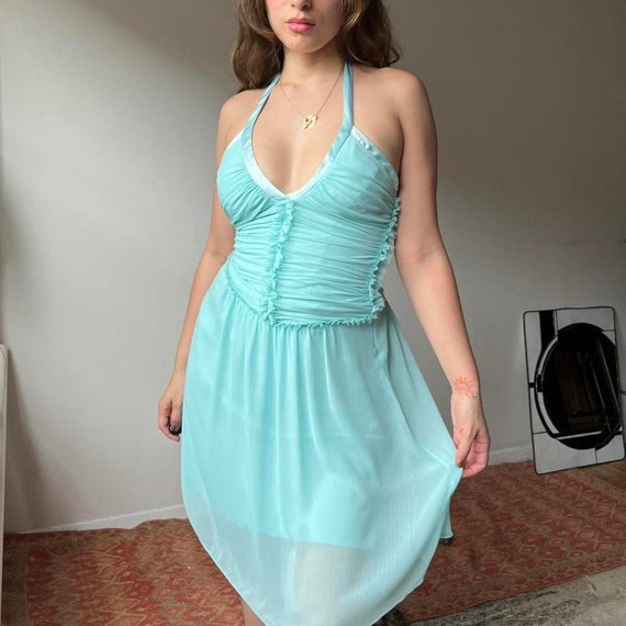 Hashtag DDD - Y2K Blue Plaid Dress