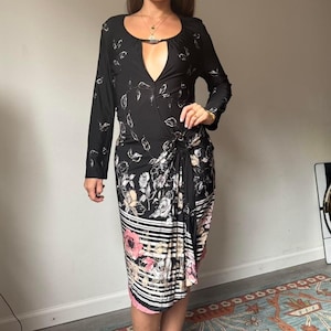 side cut out long sleeve dress D30868