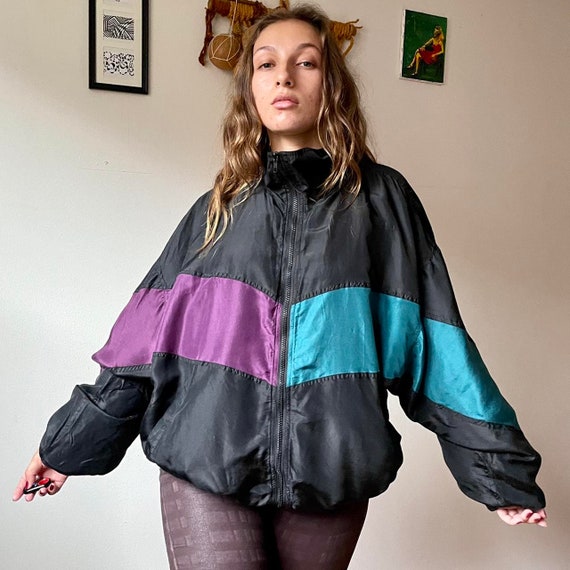 Vintage 80s Silk Shirt Company track jacket - image 2