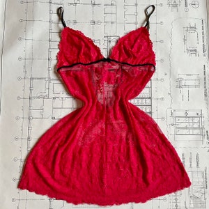 Y2K Victorias Secret red sexy laced slip dress