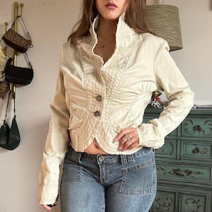 Chaqueta corta color crema Y2k imagen 1