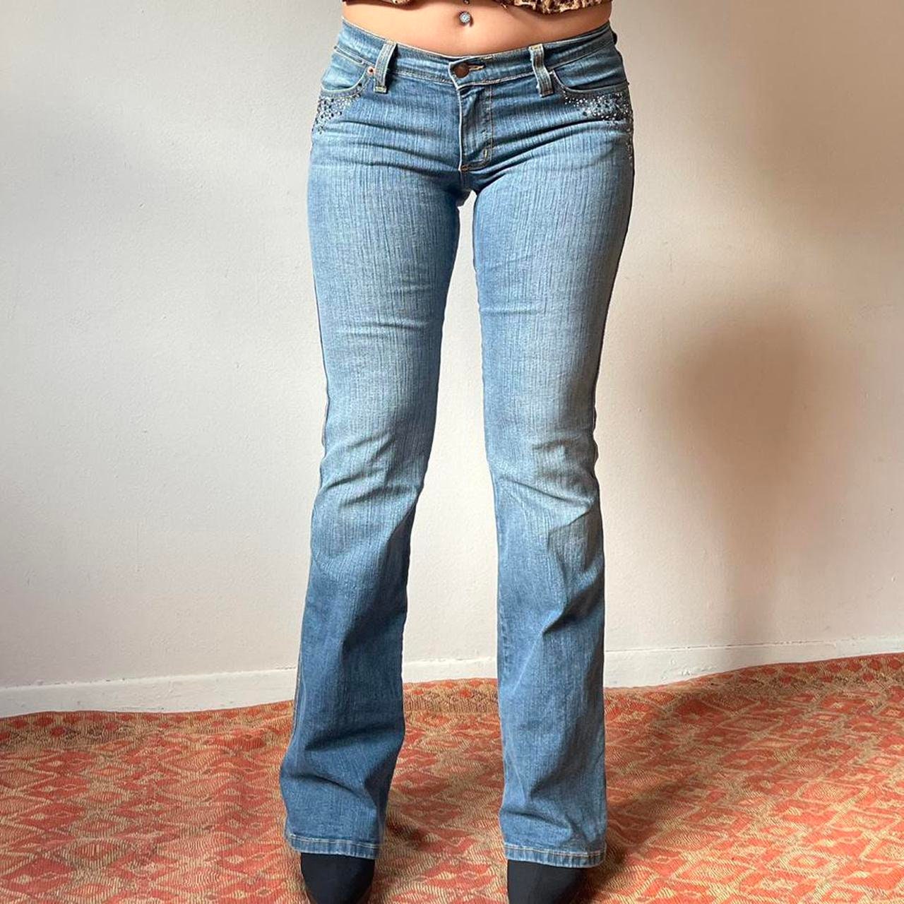 90s Striped Flare Jeans