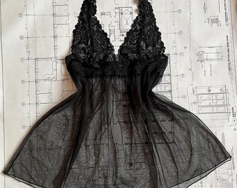 Y2K black babydoll mesh dress by Victorias Secret