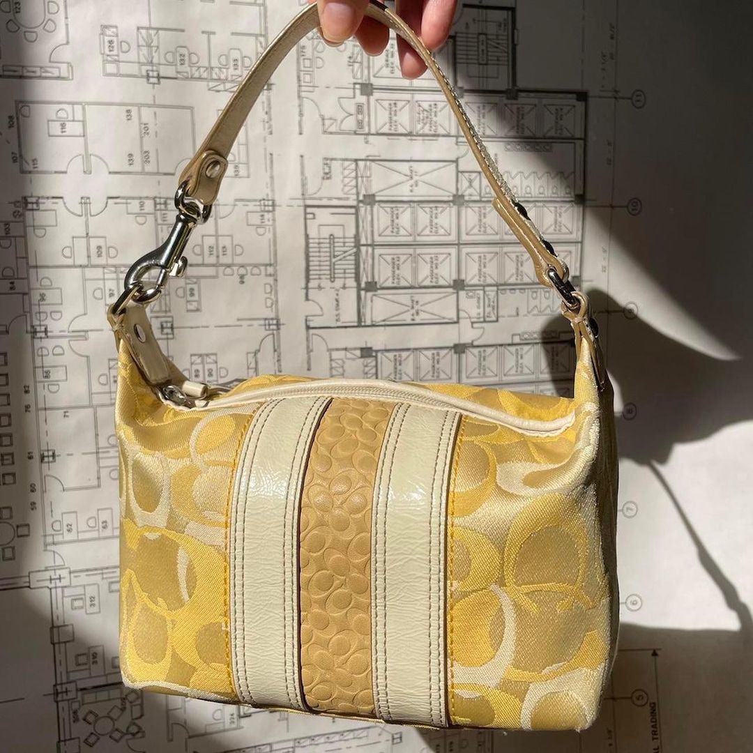 Y2K Coach Yellow Pouch Bag - Etsy Y2K Coach Yellow Pouch Bag - Etsy