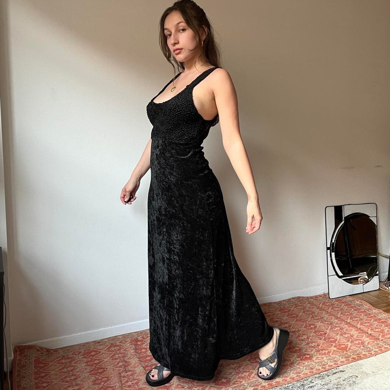 90s Velvet Night Sky Maxi Dress (L)